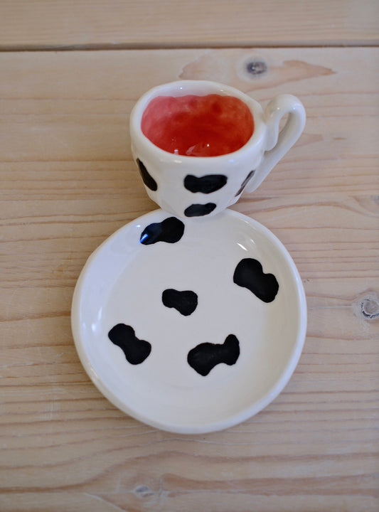 Tazzina da caffè + piattino [MUCCA]