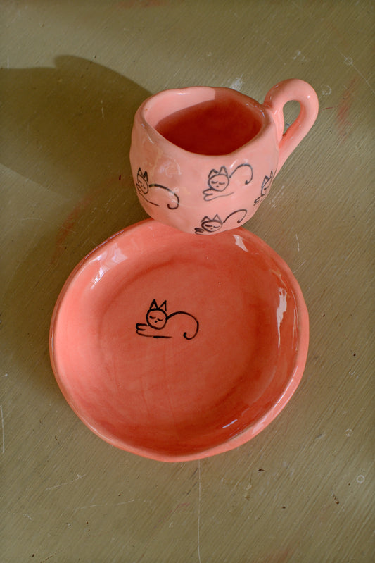 Tazzina da caffè + piattino [GATTINI]