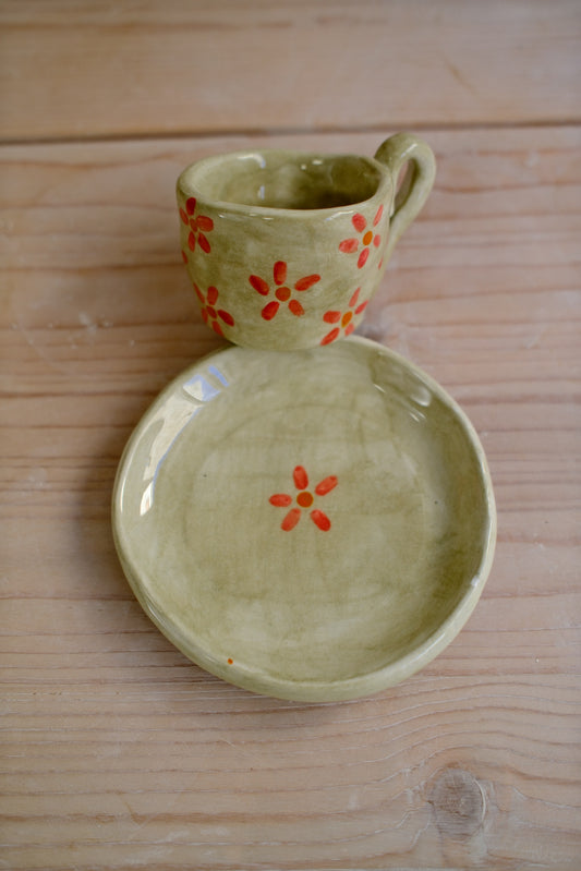 Tazzina da caffè + piattino [FIORI]