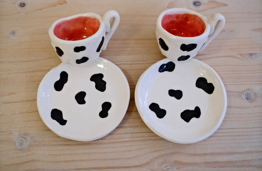 Tazzina da caffè + piattino [MUCCA]