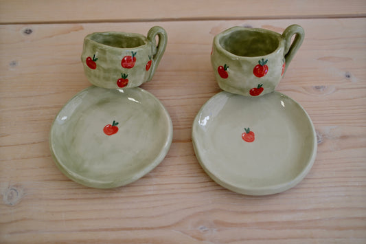 Tazzina da caffè + piattino [MELE]