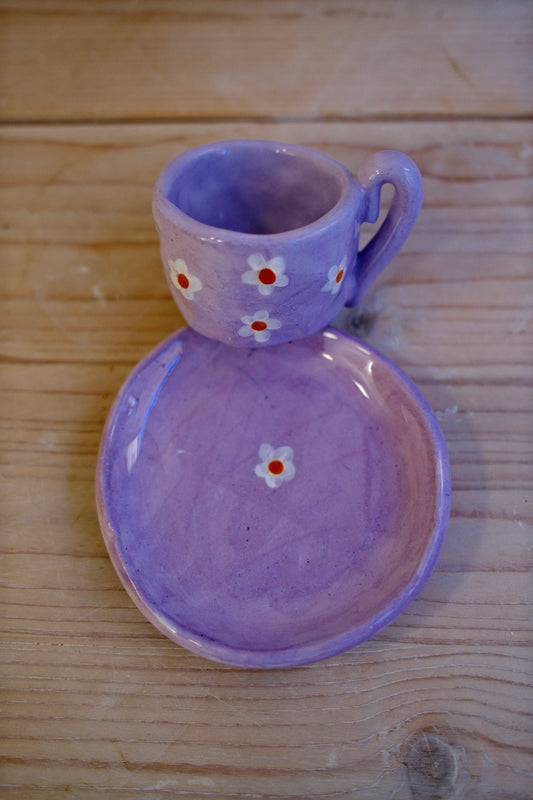 Tazzina da caffè + piattino [FIORI]