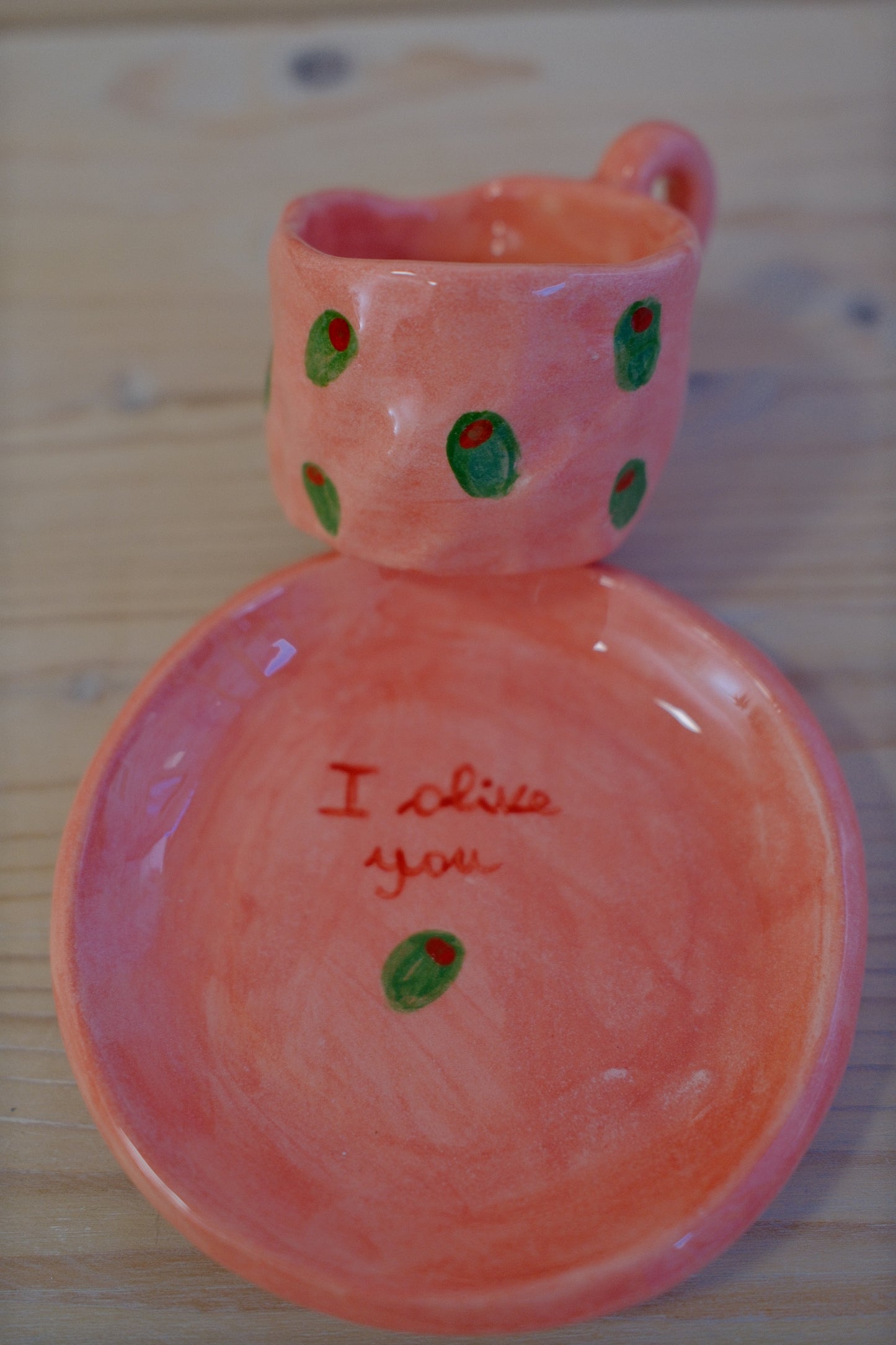 Tazzina da caffè + piattino [I OLIVE YOU]