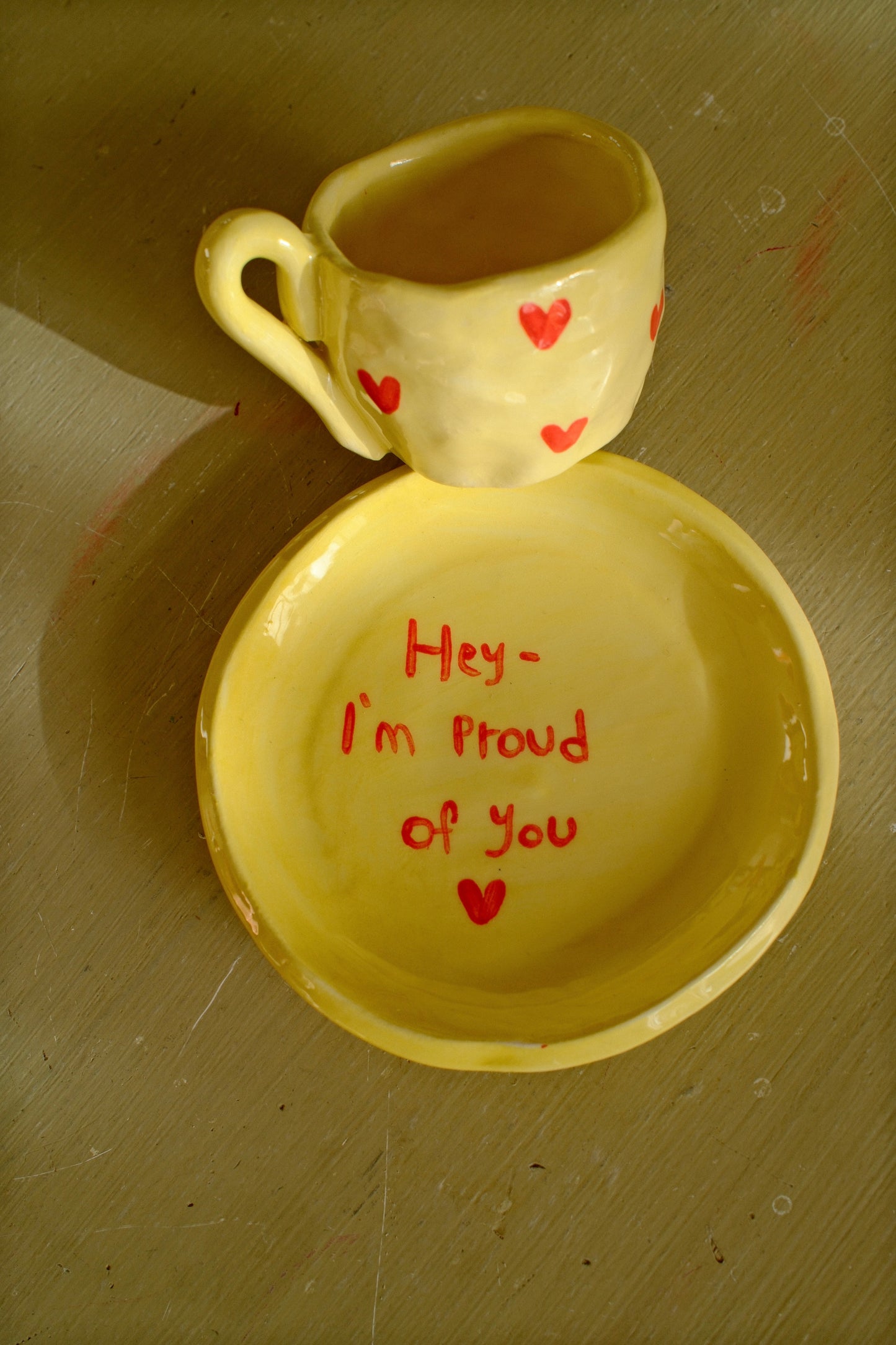 Tazzina da caffè + piattino 
[HEY- I’M PROUD OF YOU]
