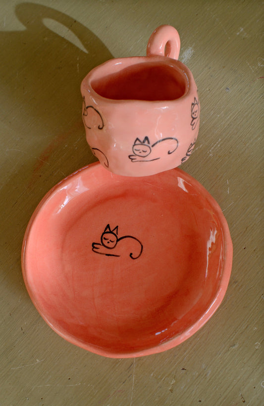 Tazzina da caffè + piattino [GATTINI]