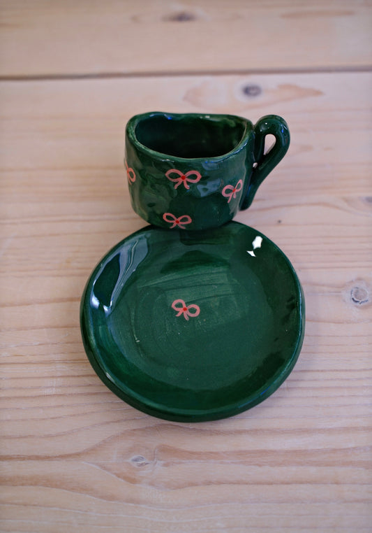 Tazzina da caffè + piattino [FIOCCHI]