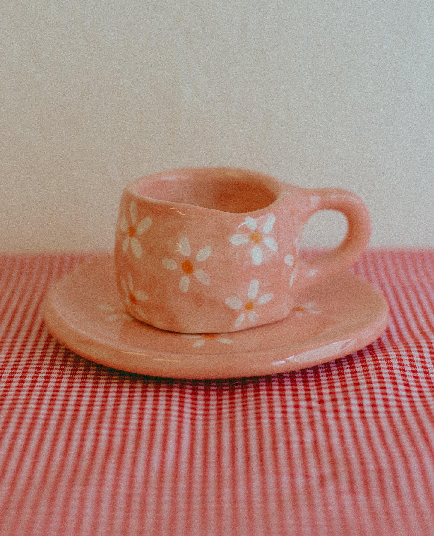 Tazzina da caffè con piattino [MARGHERITE - ROSA]