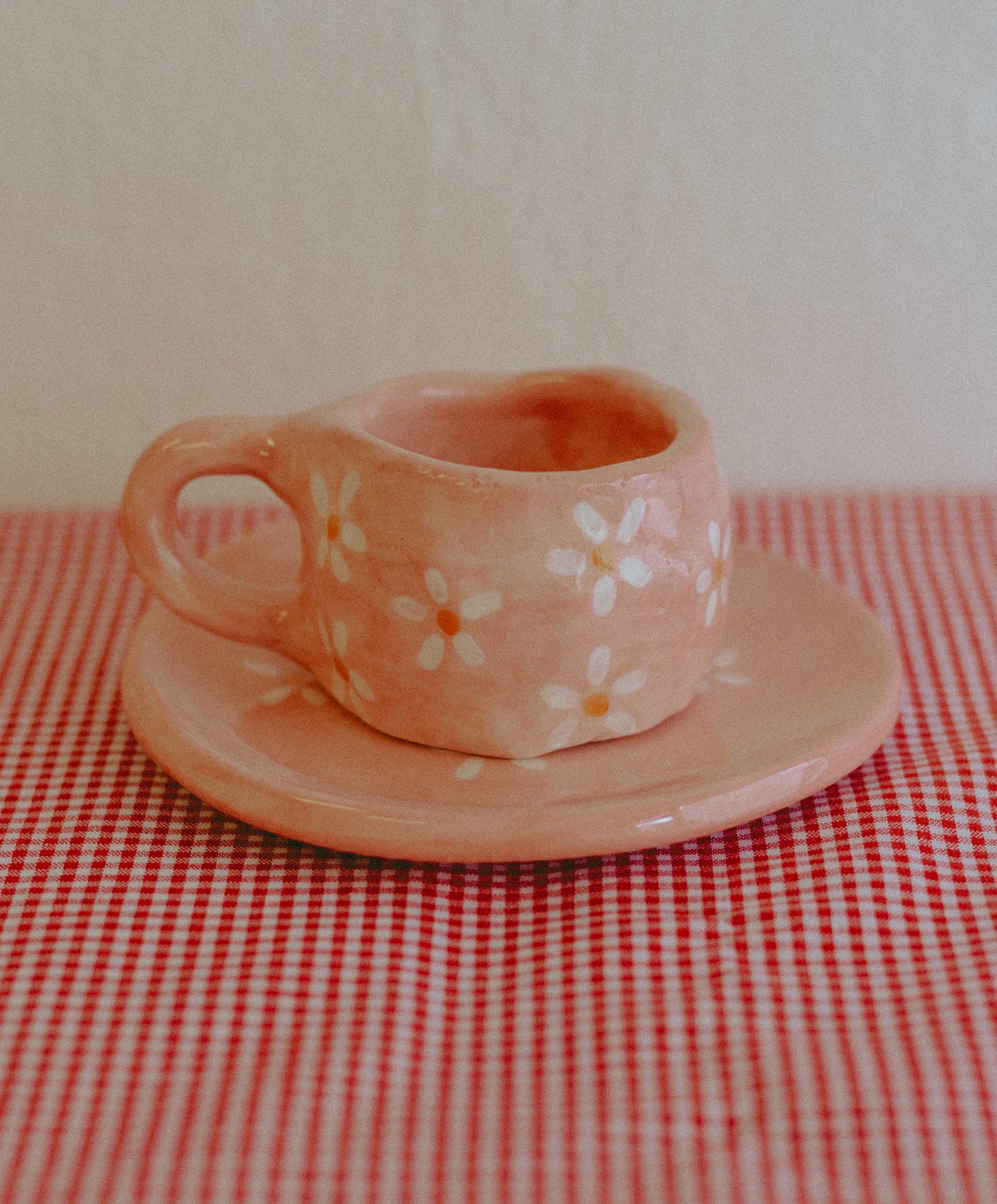 Tazzina da caffè con piattino [MARGHERITE - ROSA]