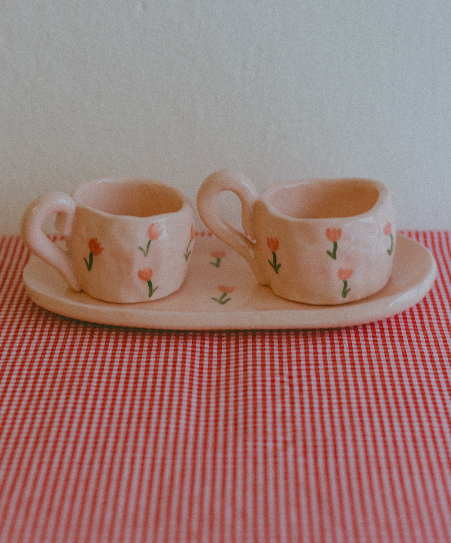Tazzine da caffè con piattino [TULIPANI - ROSA]