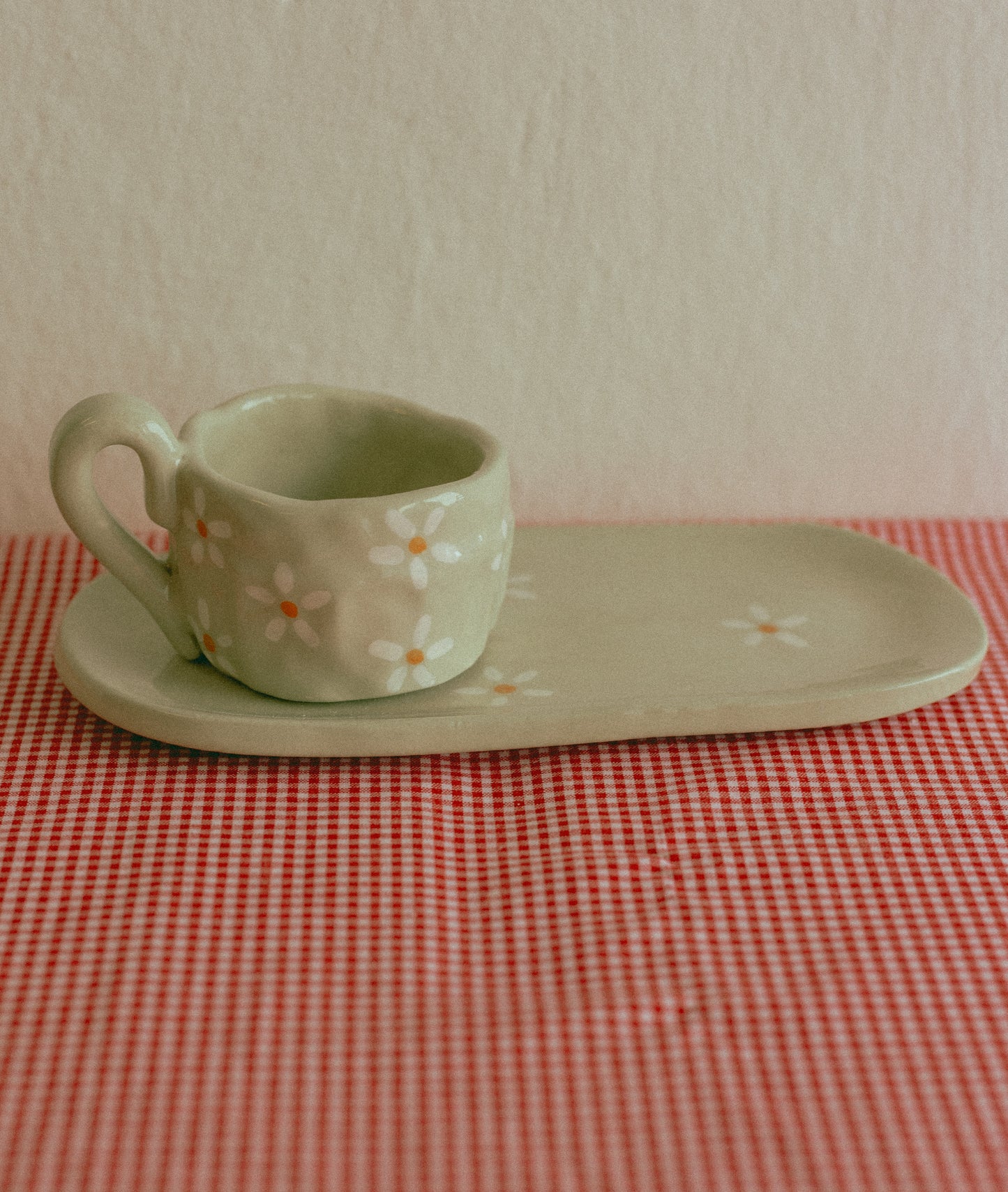Tazzina da caffè con piattino [MARGHERITE - VERDE]