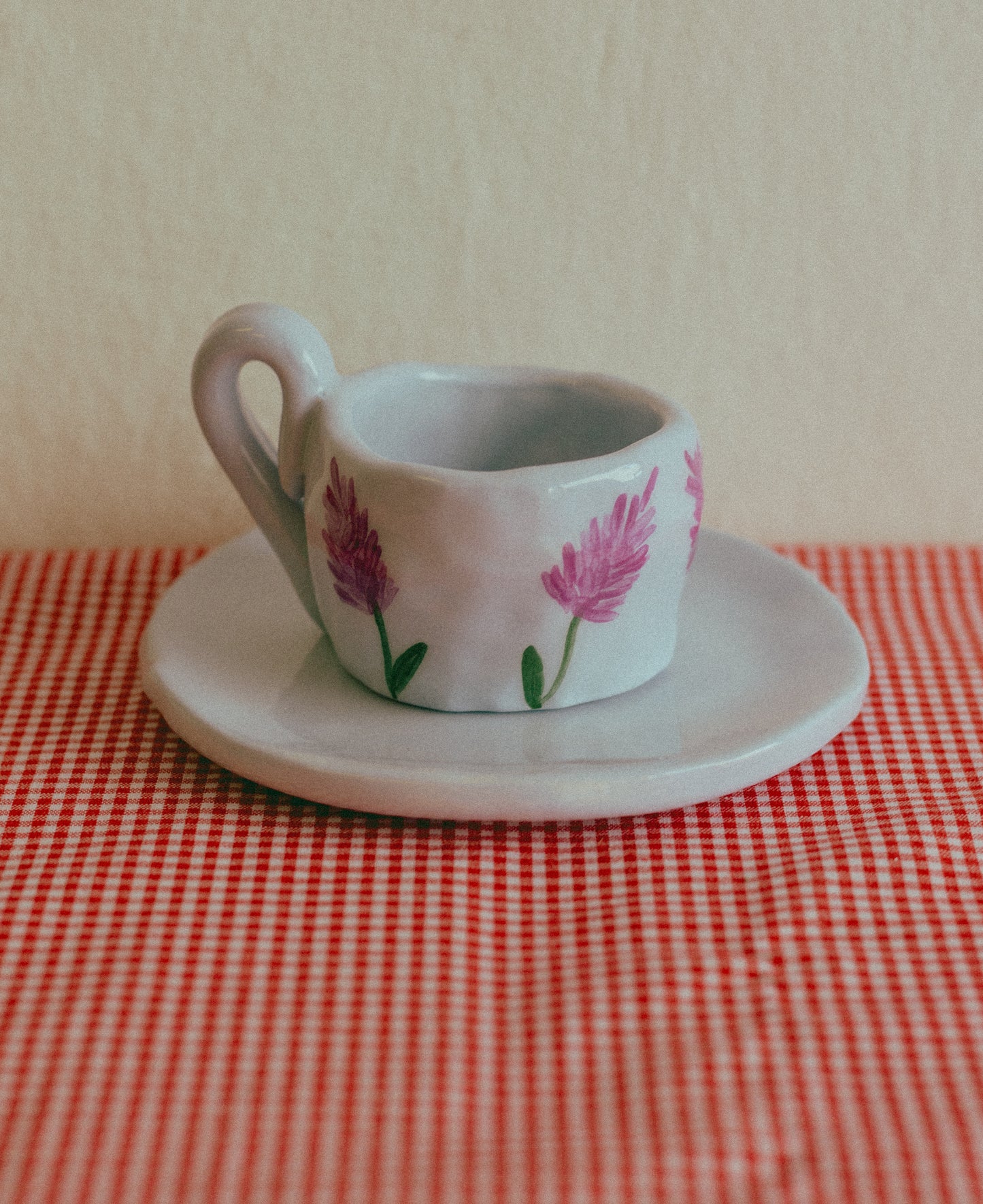 Tazzina da caffè con piattino [LAVANDE - CELESTE]