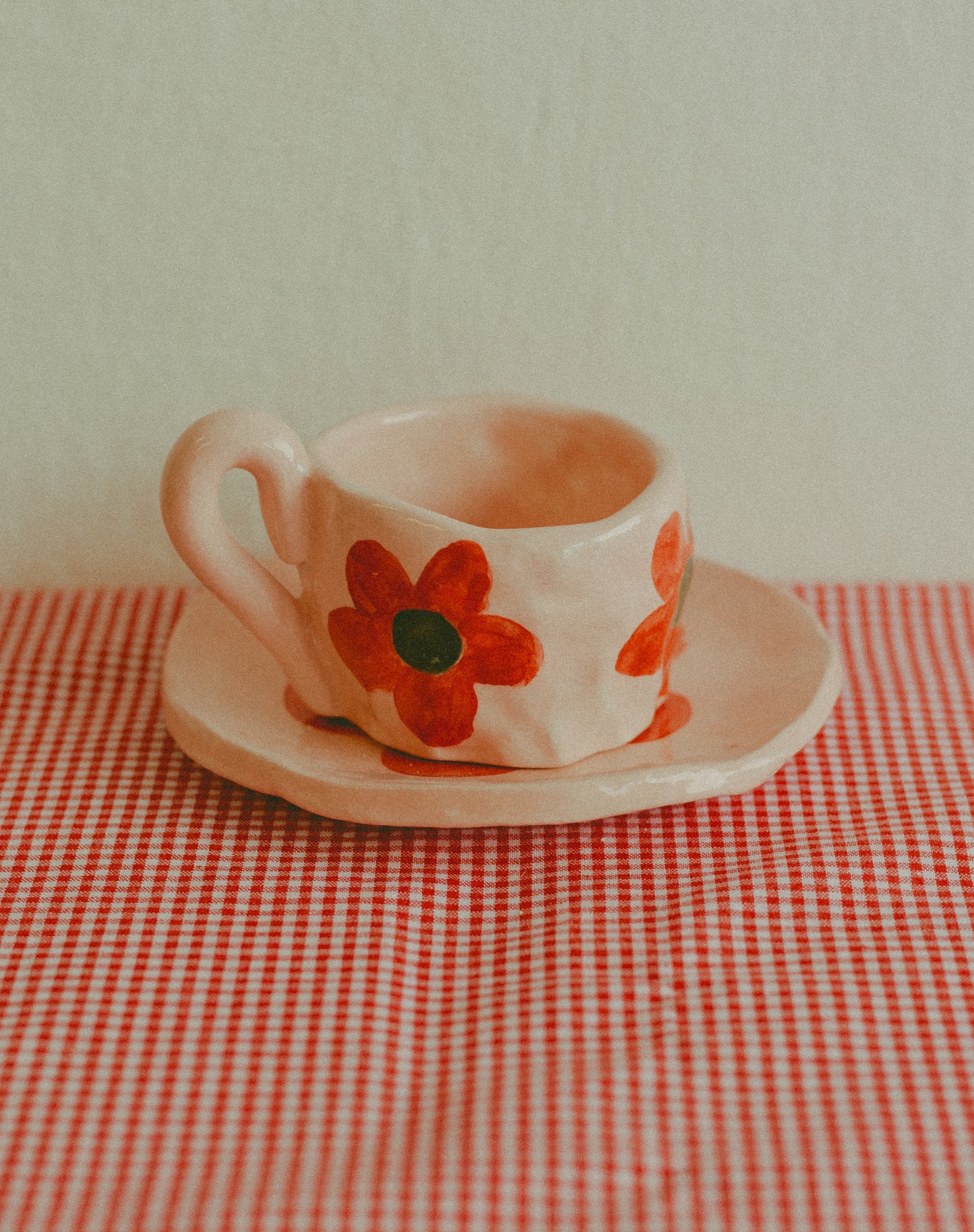 Tazzina da caffè con piattino [FIORE - ROSA]